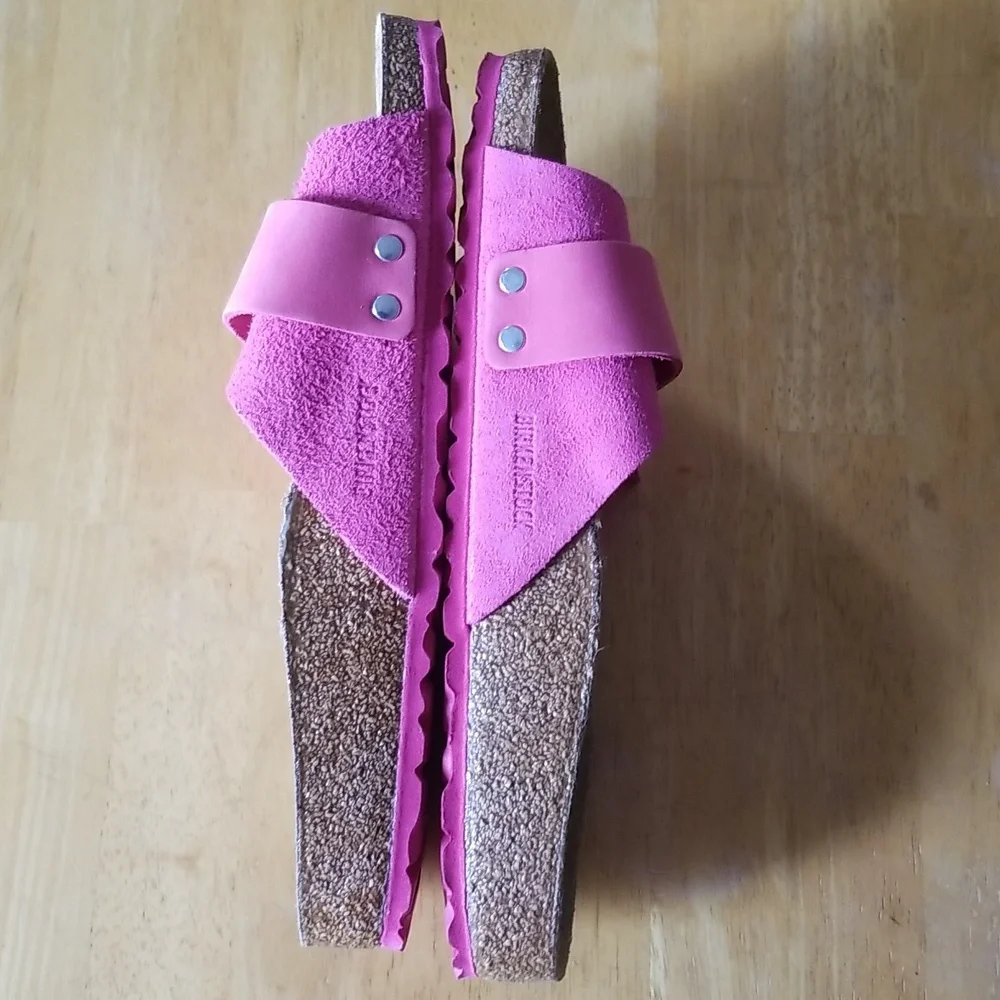 Birkenstock Oita Slide Sandal in Fuchsia - Picture 8 of 12